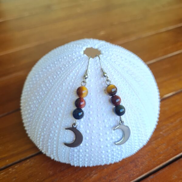 Boucles d'oreilles Lune triple protection – Image 2
