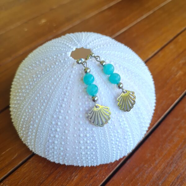 Boucles d'oreilles Coquillage Amazonite