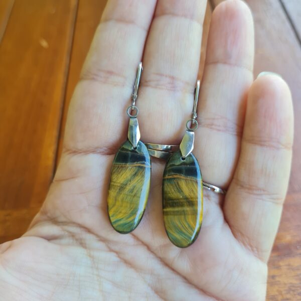 Boucles d'oreilles Oeil de tigre – Image 3