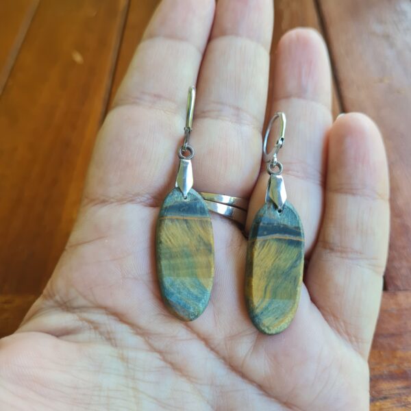 Boucles d'oreilles Oeil de tigre – Image 4