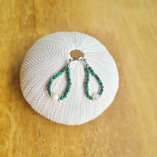 Boucles d'oreilles Scarlett malachite – Image 2