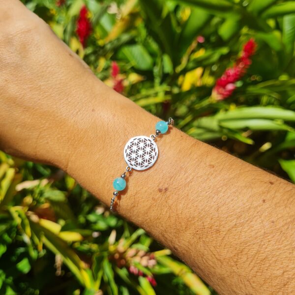 Bracelet fleur de vie Amazonite