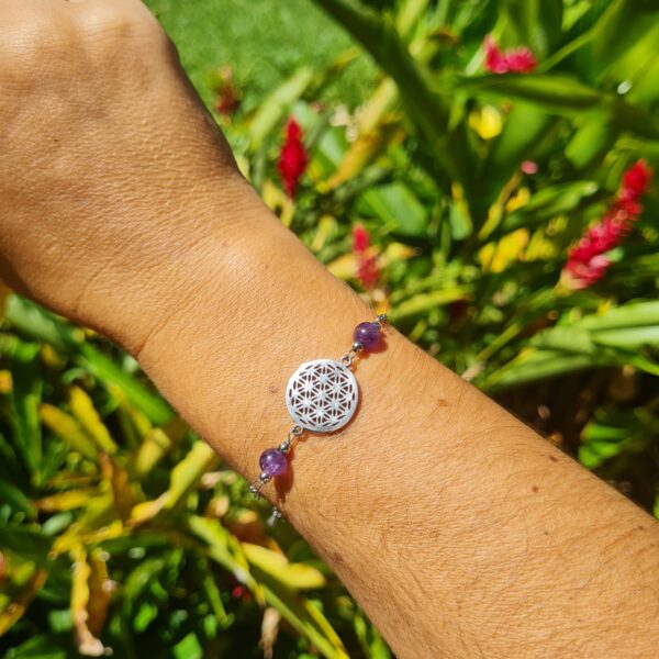 Bracelet fleur de vie Améthyste