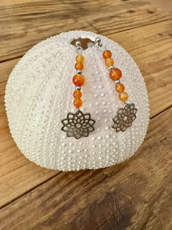 Boucles d'oreilles Mandala Cornaline