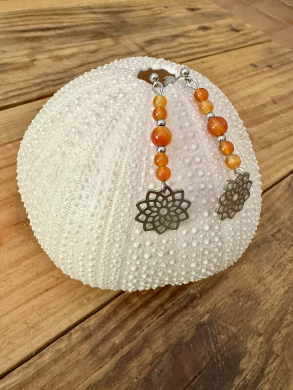 Boucles d'oreilles Mandala Cornaline – Image 2