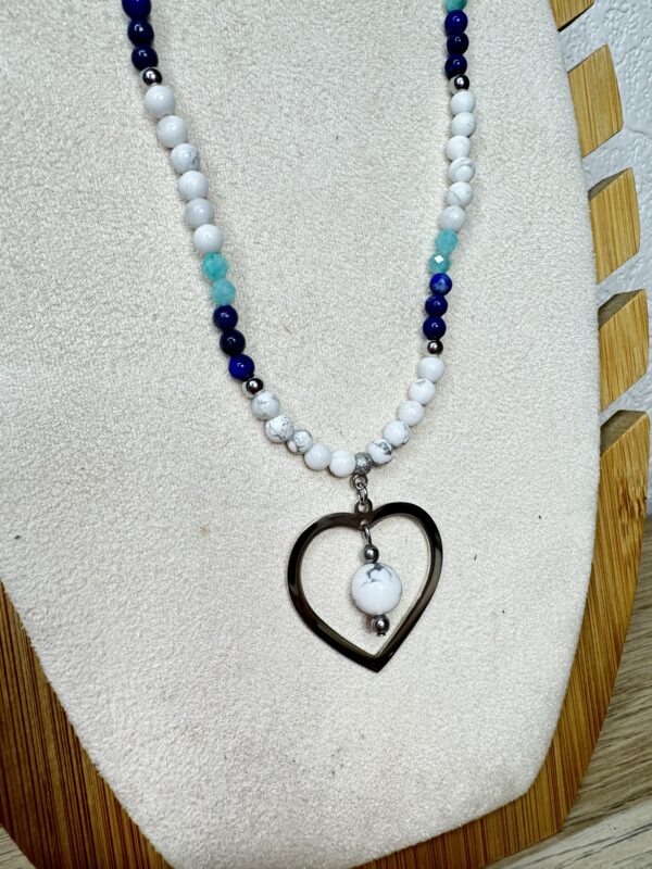 Collier Coeur Howlite