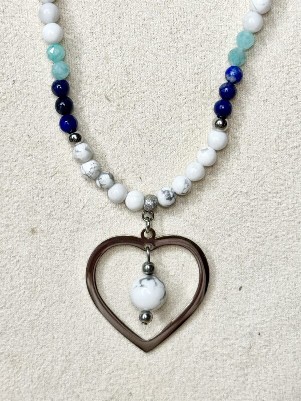 Collier Coeur Howlite – Image 2