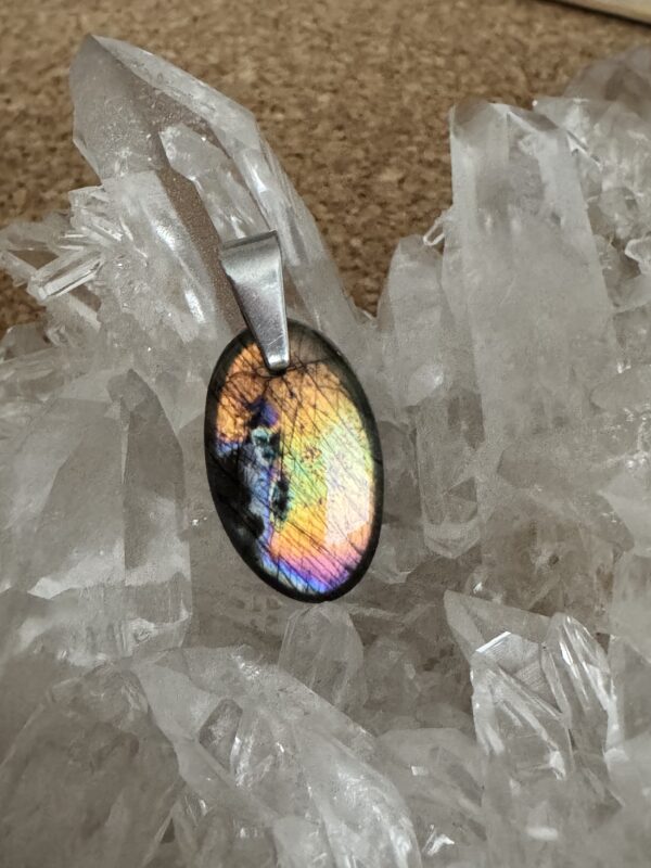 Pendentif labradorite multicolore AAA