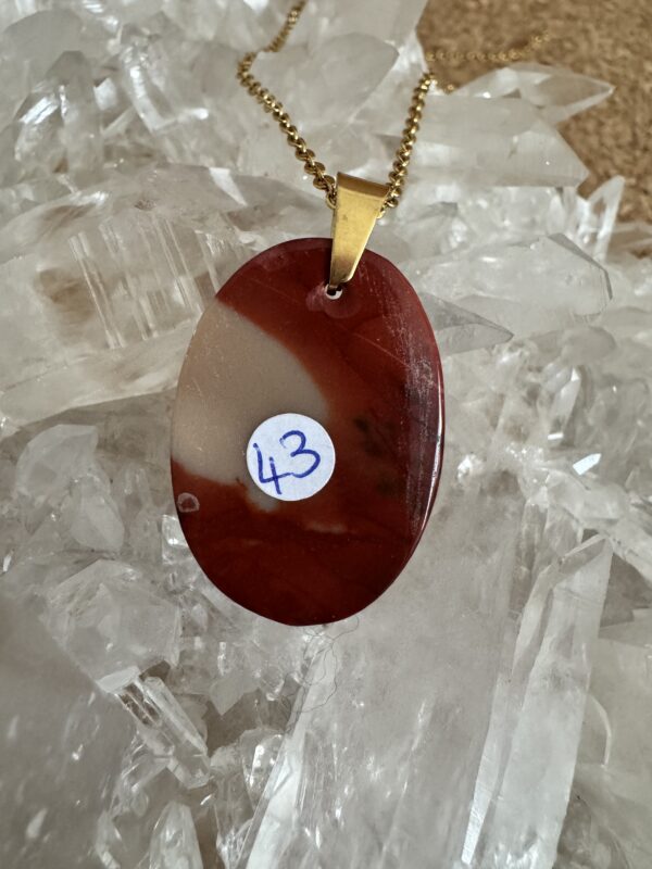 Pendentif doré Jaspe mokaïte AA – Image 4