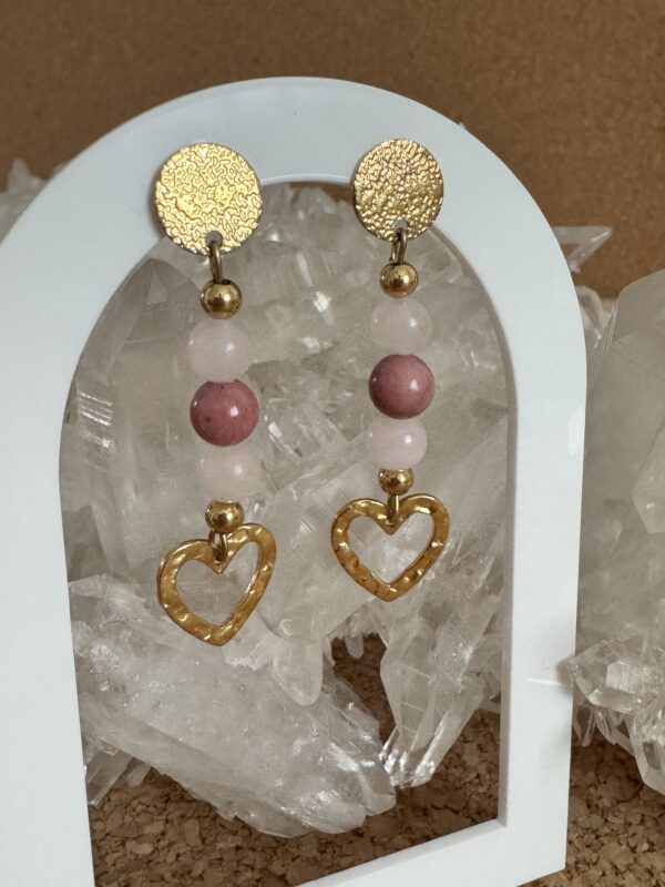 Boucles d'oreilles Coeur doré Amour – Image 2