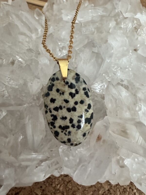 Pendentif doré Jaspe dalmatien A