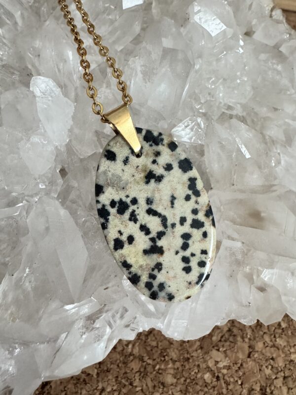 Pendentif doré Jaspe dalmatien A – Image 3