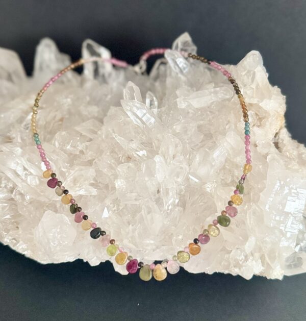 Collier modèle unique Tourmaline multicolore AAA