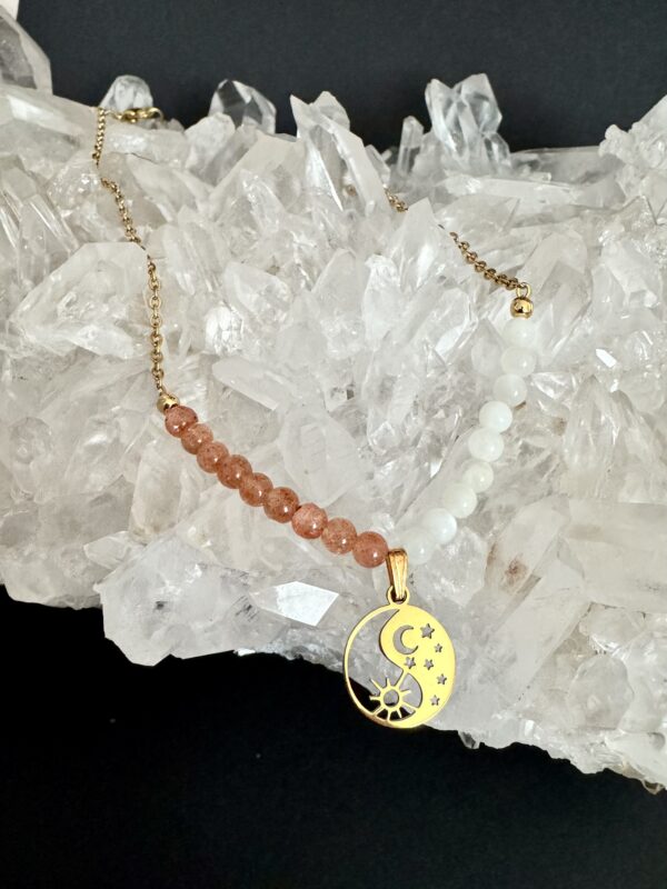 Collier modèle unique Soleil et lune AAA – Image 2