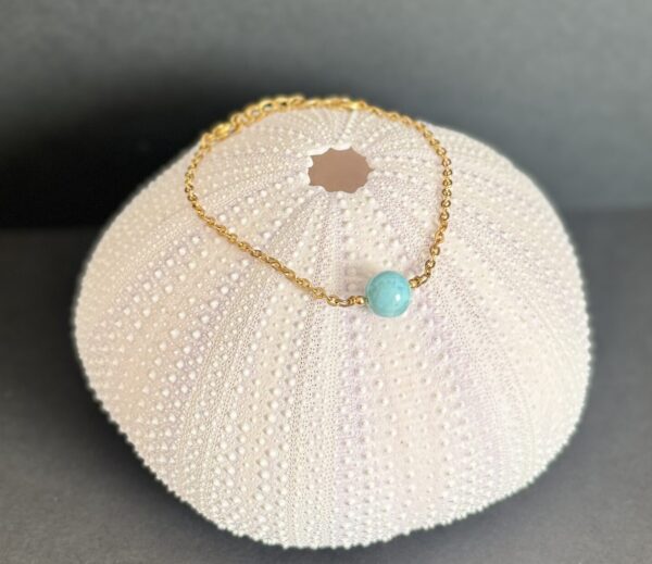 Bracelet réglable doré Larimar AAA