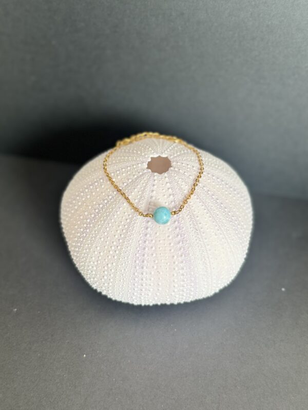 Bracelet réglable doré Larimar AAA – Image 2