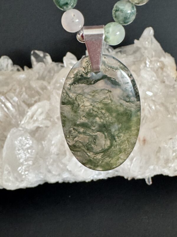 Collier énergétique unique Agate mousse AAA – Image 2